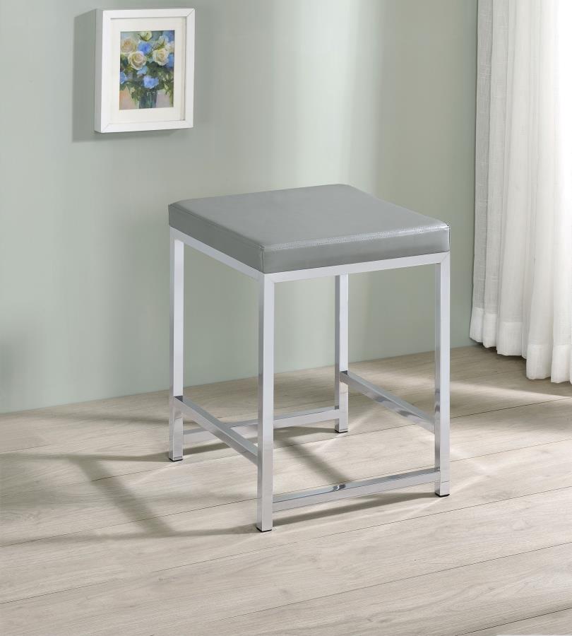 Umbridge Upholstered Square Padded Cushion Vanity Stool-2