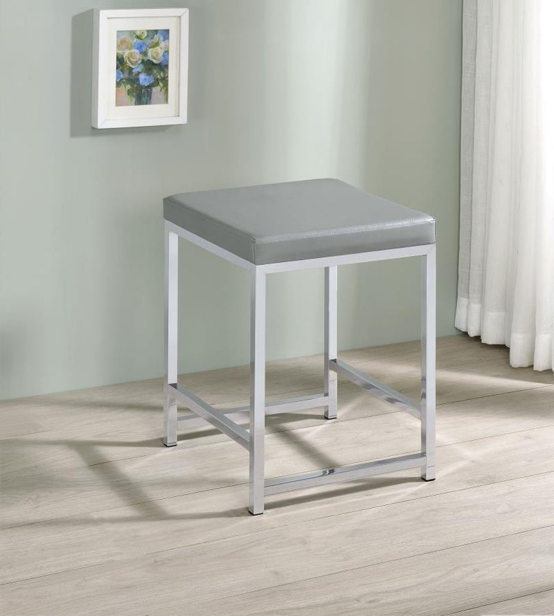 Umbridge Upholstered Square Padded Cushion Vanity Stool-zoom-