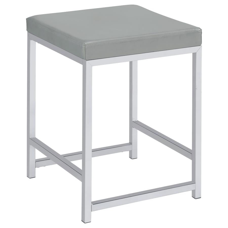 Umbridge Upholstered Square Padded Cushion Vanity Stool-1