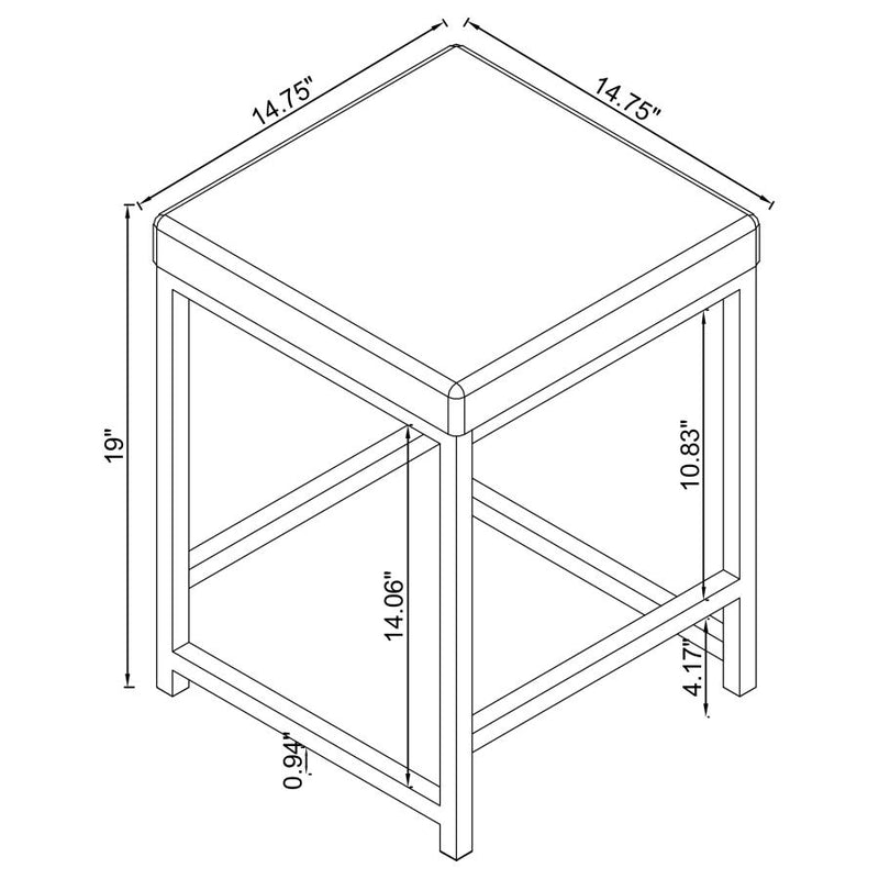 Umbridge Upholstered Square Padded Cushion Vanity Stool-zoom-