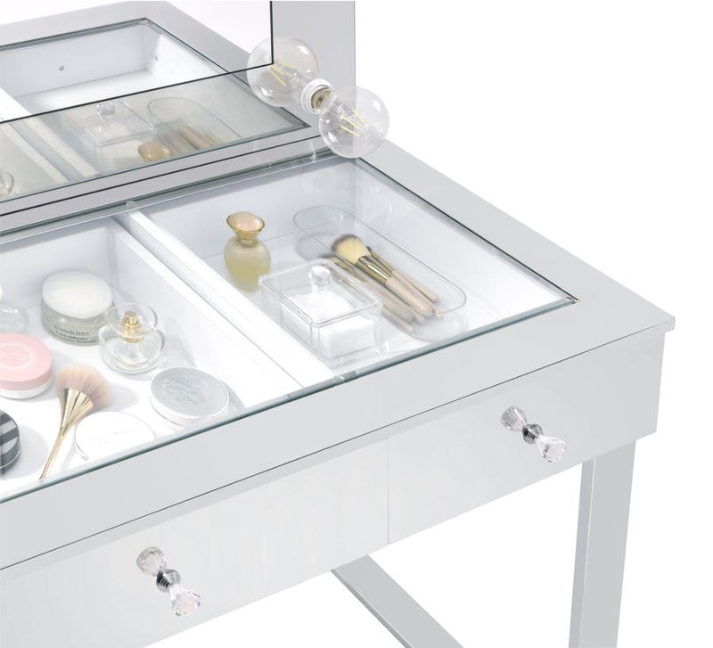 Umbridge 3-drawer Vanity Set with Lighting Chrome and White-zoom-