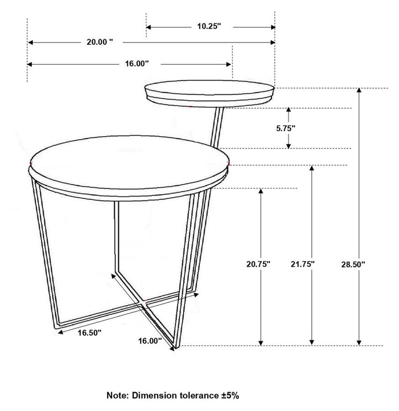 Yael Round Mango Wood Accent Side Table Natural and Gunmetal-zoom-