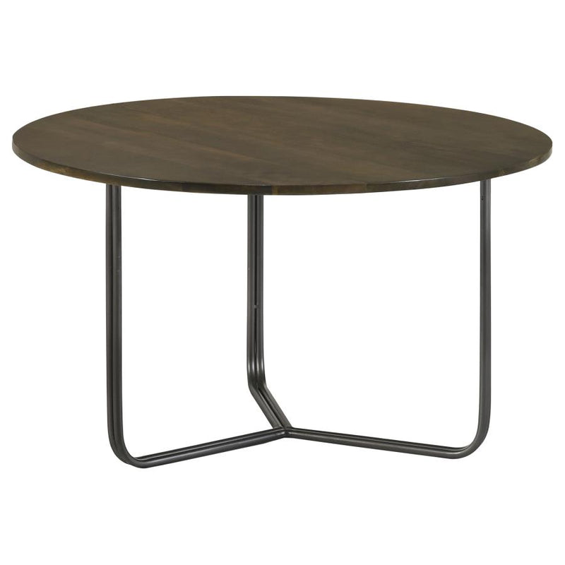 Yaritza Round Mango Wood Coffee Table Natural and Gunmetal-zoom-