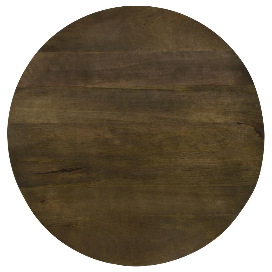 Yaritza Round Mango Wood Coffee Table Natural and Gunmetal-zoom-4