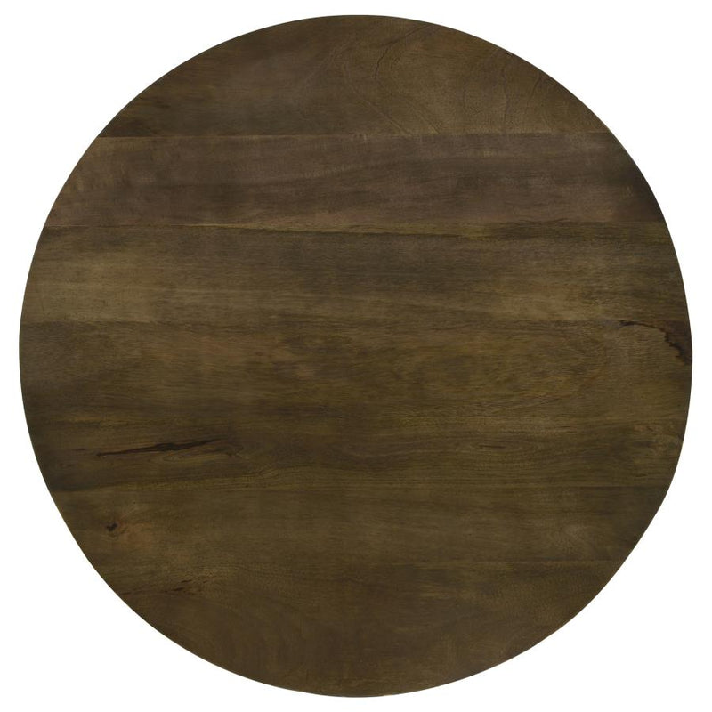Yaritza Round Mango Wood Coffee Table Natural and Gunmetal-zoom-