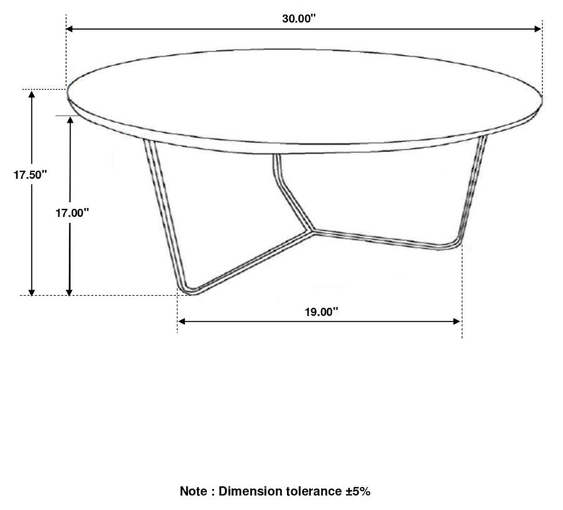 Yaritza Round Mango Wood Coffee Table Natural and Gunmetal-zoom-