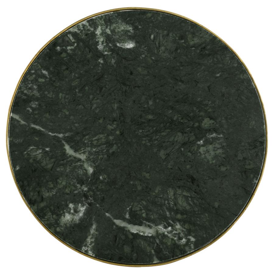 Eliska Round Green Marble Top Accent Side Table Antique Gold-zoom-6