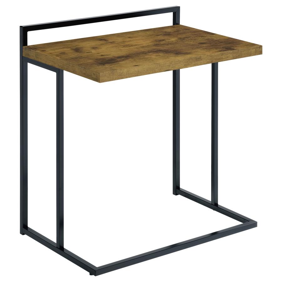 Dani Rectangular C-Shaped Sofa Side Table Rustic Nutmeg-zoom-1