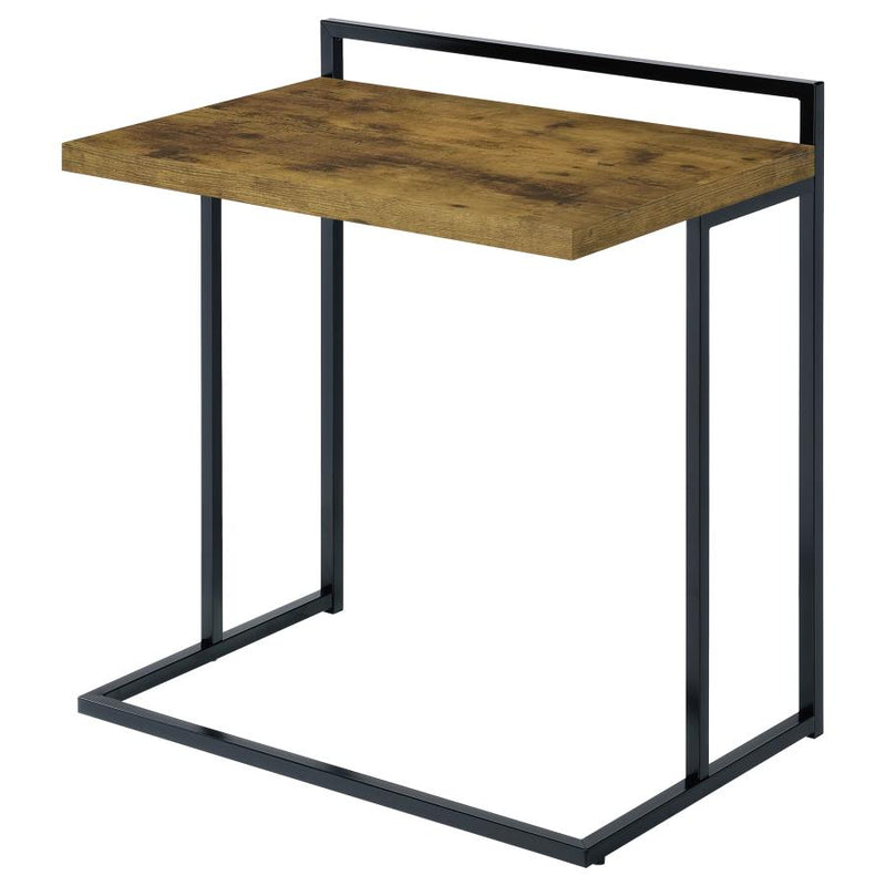 Dani Rectangular C-Shaped Sofa Side Table Rustic Nutmeg-zoom-