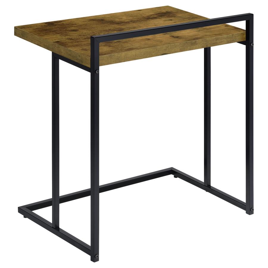 Dani Rectangular C-Shaped Sofa Side Table Rustic Nutmeg-4