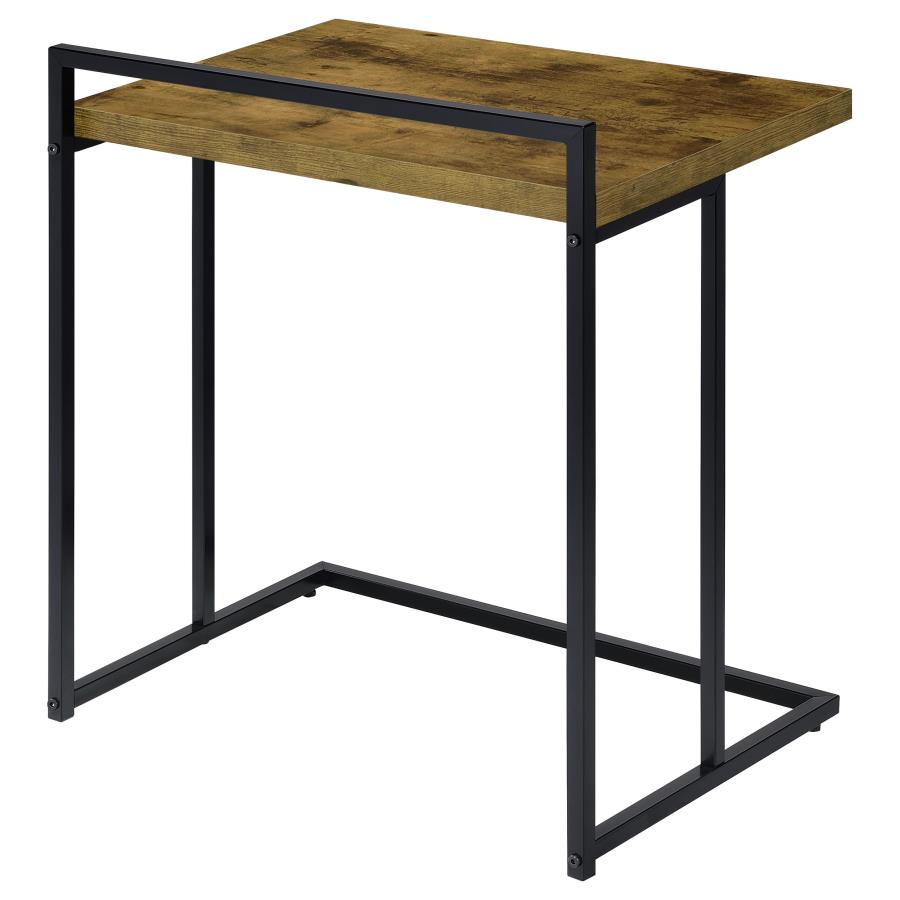 Dani Rectangular C-Shaped Sofa Side Table Rustic Nutmeg-zoom-5