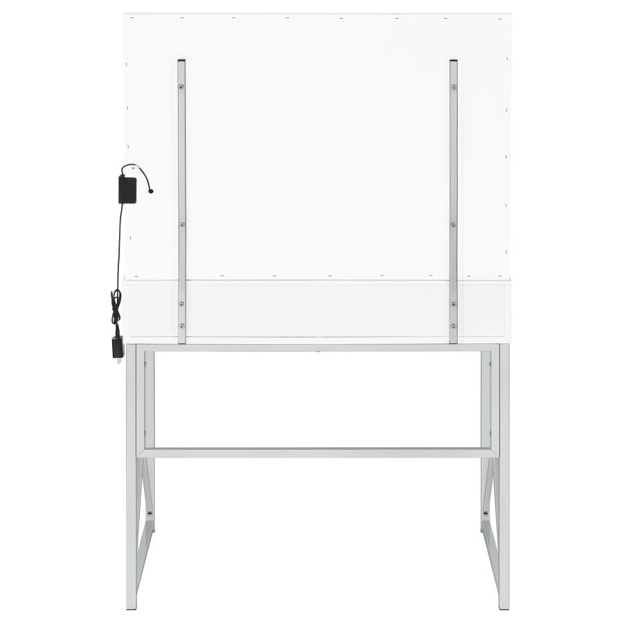 Eliza Vanity Set with Lighting & Stool White and Chrome-zoom-8