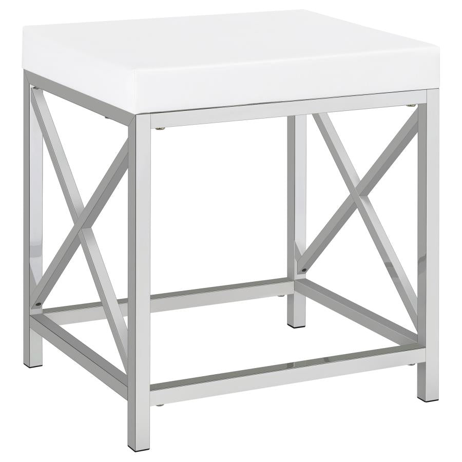 Eliza Vanity Set with Lighting & Stool White and Chrome-zoom-10