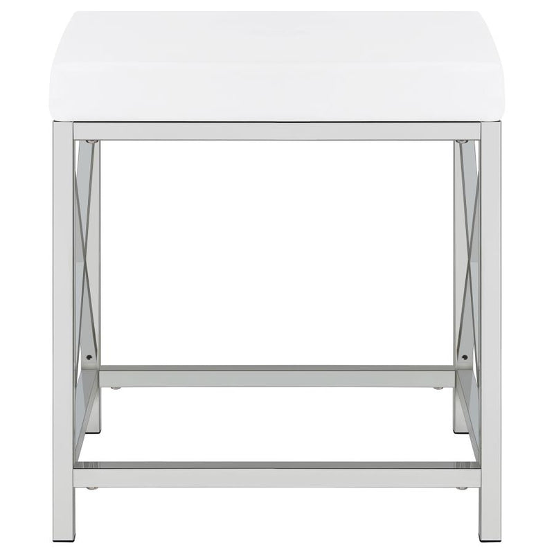 Eliza Vanity Set with Lighting & Stool White and Chrome-zoom-