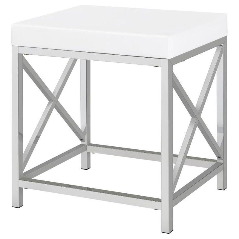 Eliza Vanity Set with Lighting & Stool White and Chrome-zoom-
