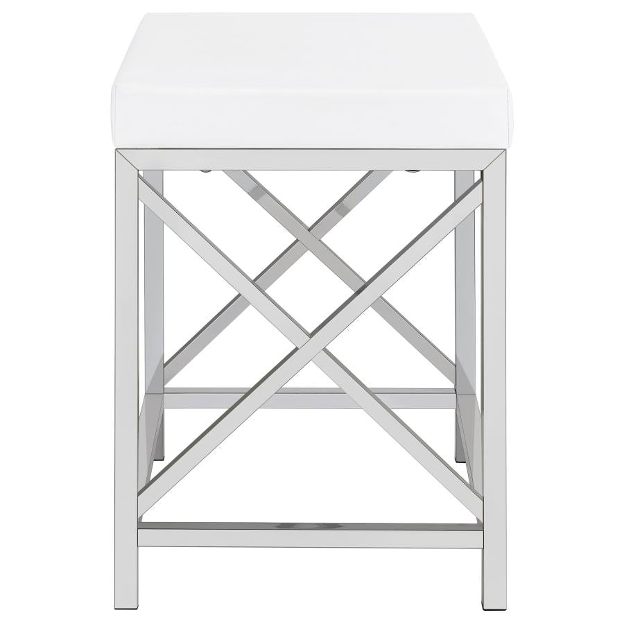 Eliza Vanity Set with Lighting & Stool White and Chrome-zoom-13