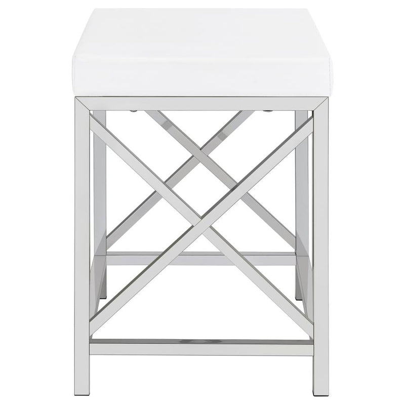 Eliza Vanity Set with Lighting & Stool White and Chrome-zoom-