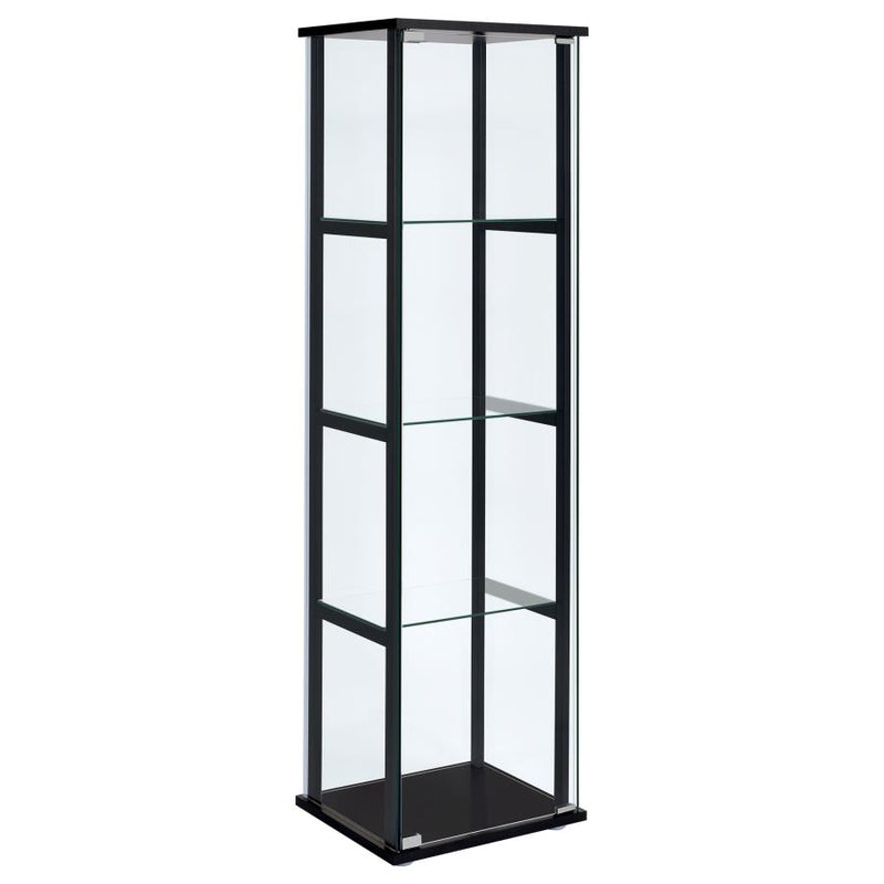 Cyclamen 4-shelf Clear Glass Curio Display Cabinet Black-zoom-