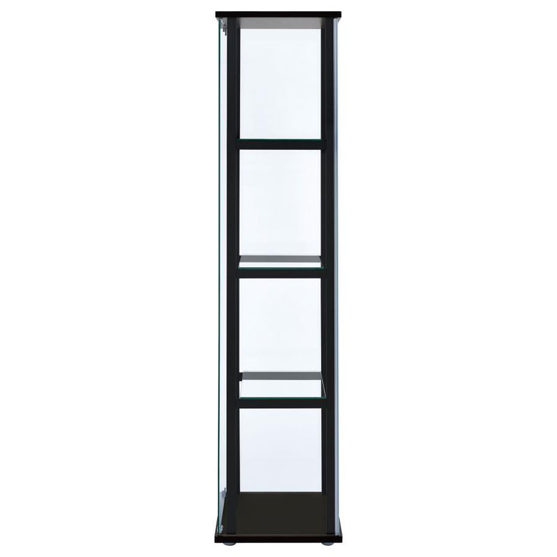 Cyclamen 4-shelf Clear Glass Curio Display Cabinet Black-zoom-