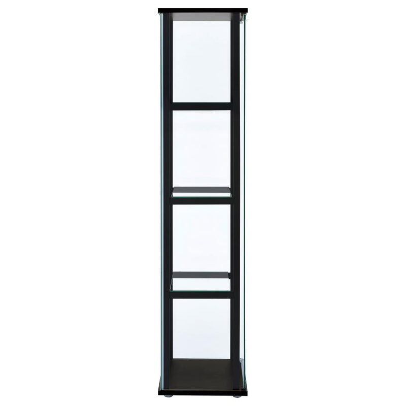 Cyclamen 4-shelf Clear Glass Curio Display Cabinet Black-zoom-