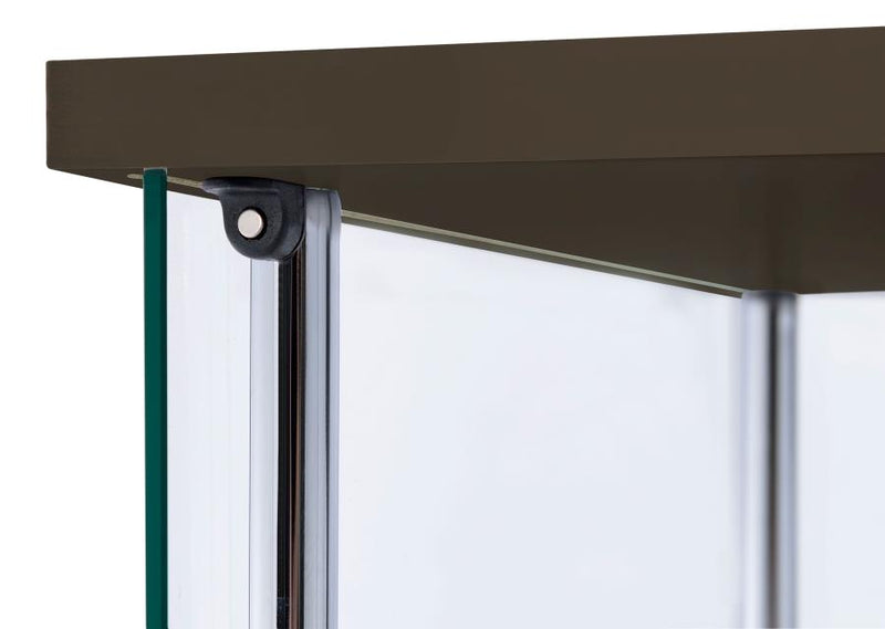 Bellatrix 3-shelf Clear Glass Curio Cabinet Cappuccino-zoom-