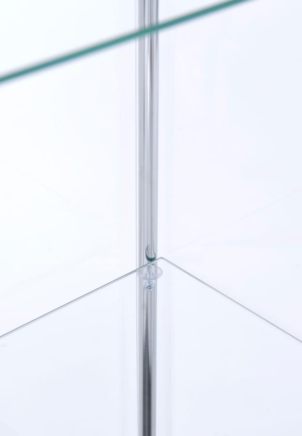Bellatrix 3-shelf Clear Glass Curio Cabinet Cappuccino-zoom-