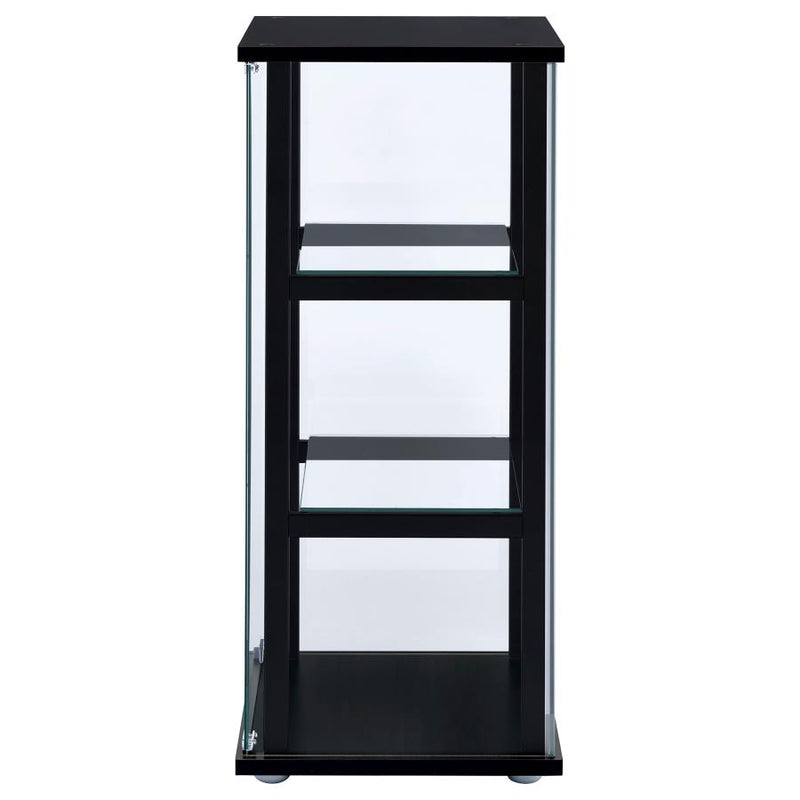 Cyclamen 3-shelf Clear Glass Curio Display Cabinet Black-zoom-