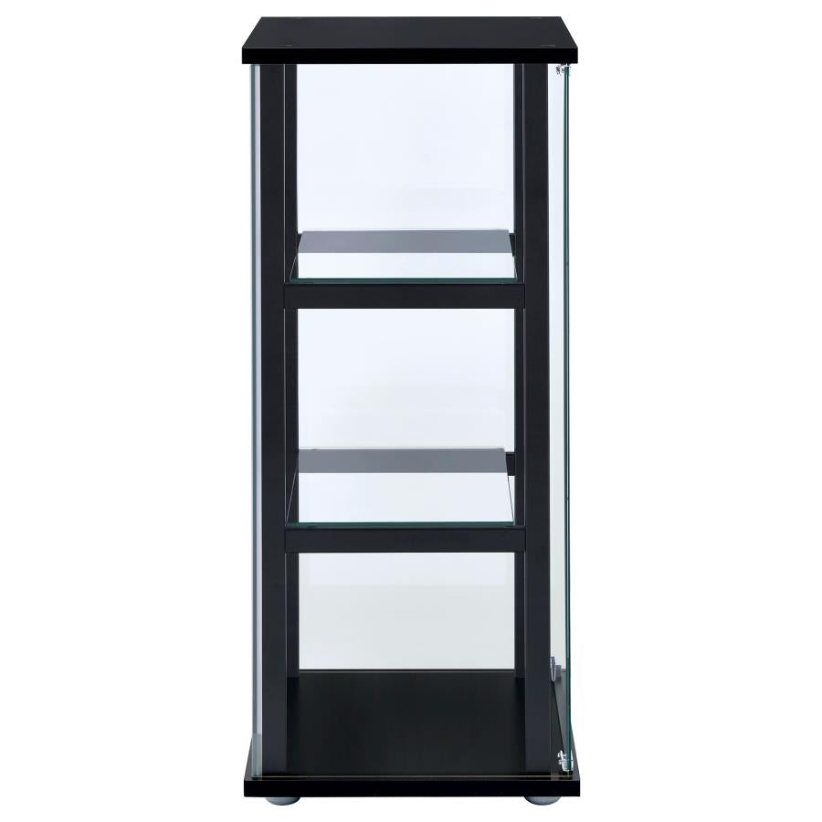 Cyclamen 3-shelf Clear Glass Curio Display Cabinet Black-7