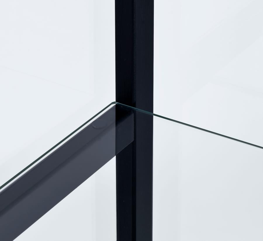 Cyclamen 3-shelf Clear Glass Curio Display Cabinet Black-zoom-9