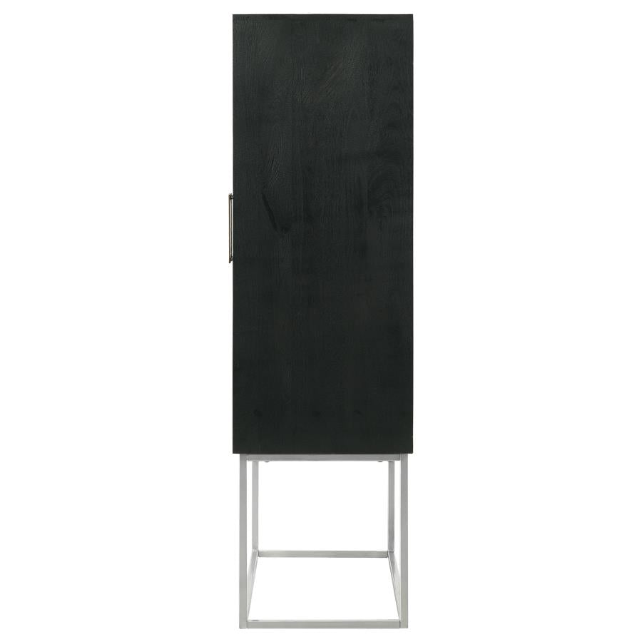 Borman 2-door Home Bar Cabinet Wine Storage Walnut and Black-zoom-8