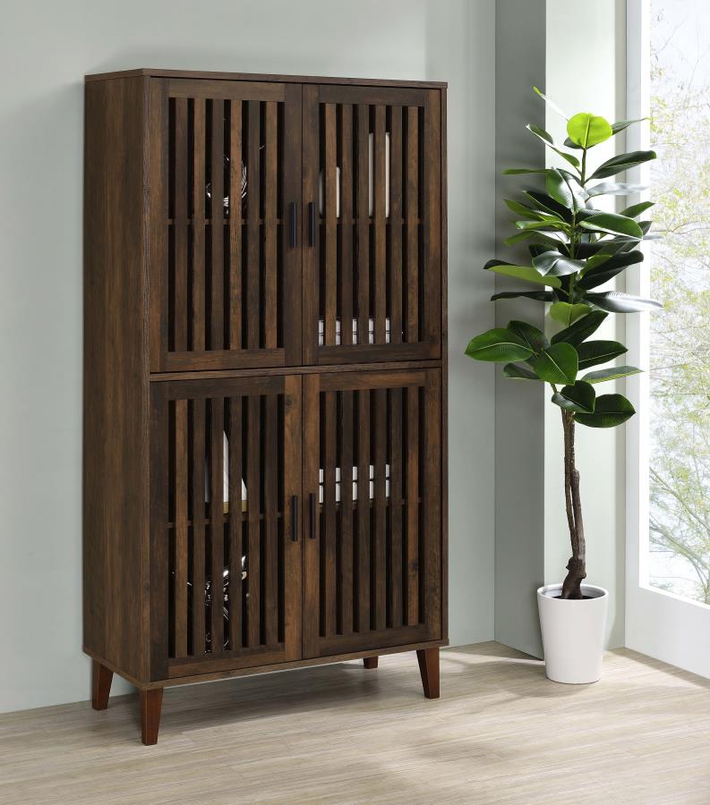 Elouise 4-door Engineered Wood Tall Accent Cabinet Dark Pine-zoom-