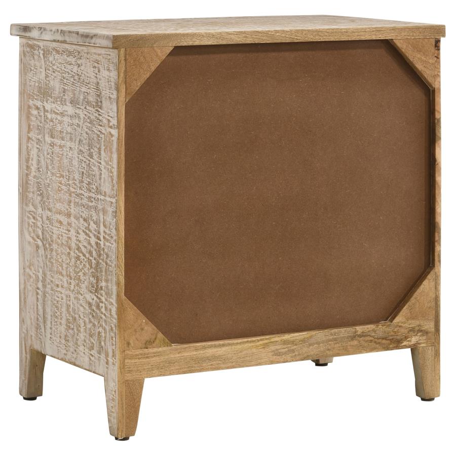 Mariska 3-drawer Wood Mandala Cabinet Distressed White-zoom-7