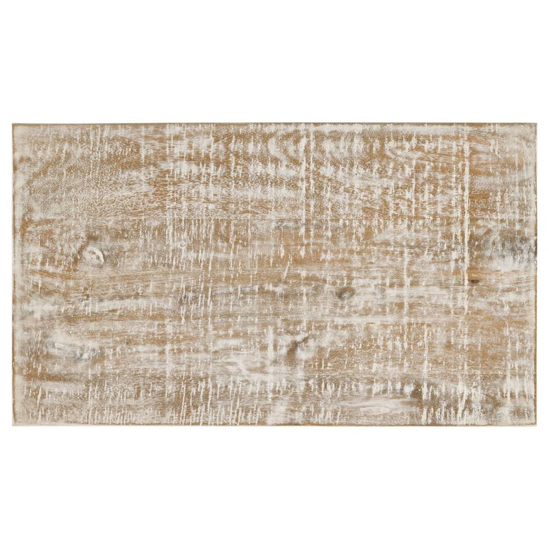 Mariska 3-drawer Wood Mandala Cabinet Distressed White-zoom-