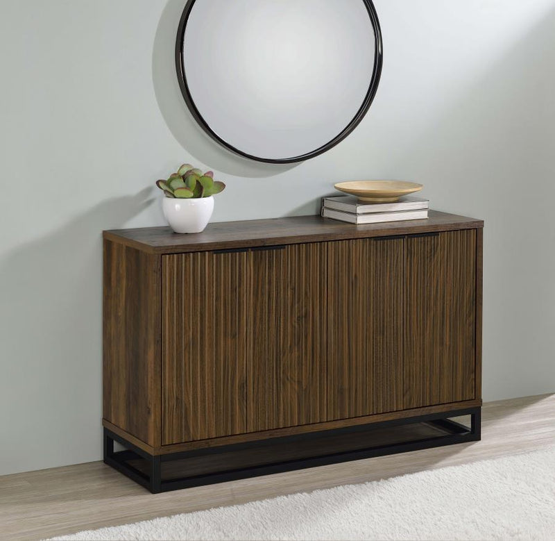 Ryatt 4-door Engineered Wood Accent Cabinet Dark Pine-zoom-