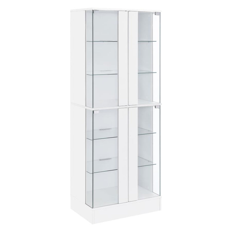 Cabra 4-door LED Curio Display Cabinet White High Gloss-zoom-