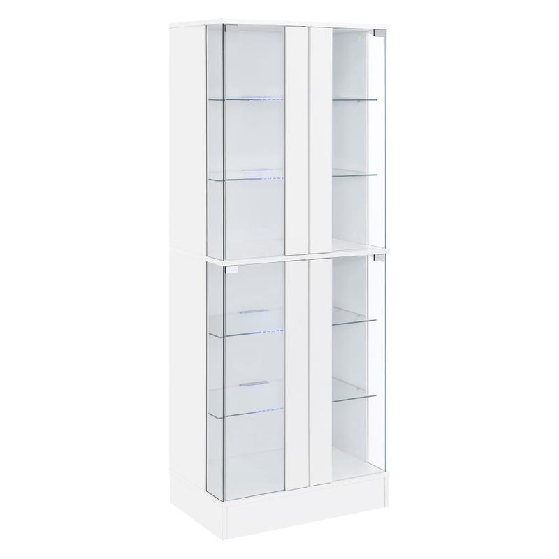Cabra 4-door LED Curio Display Cabinet White High Gloss-zoom-