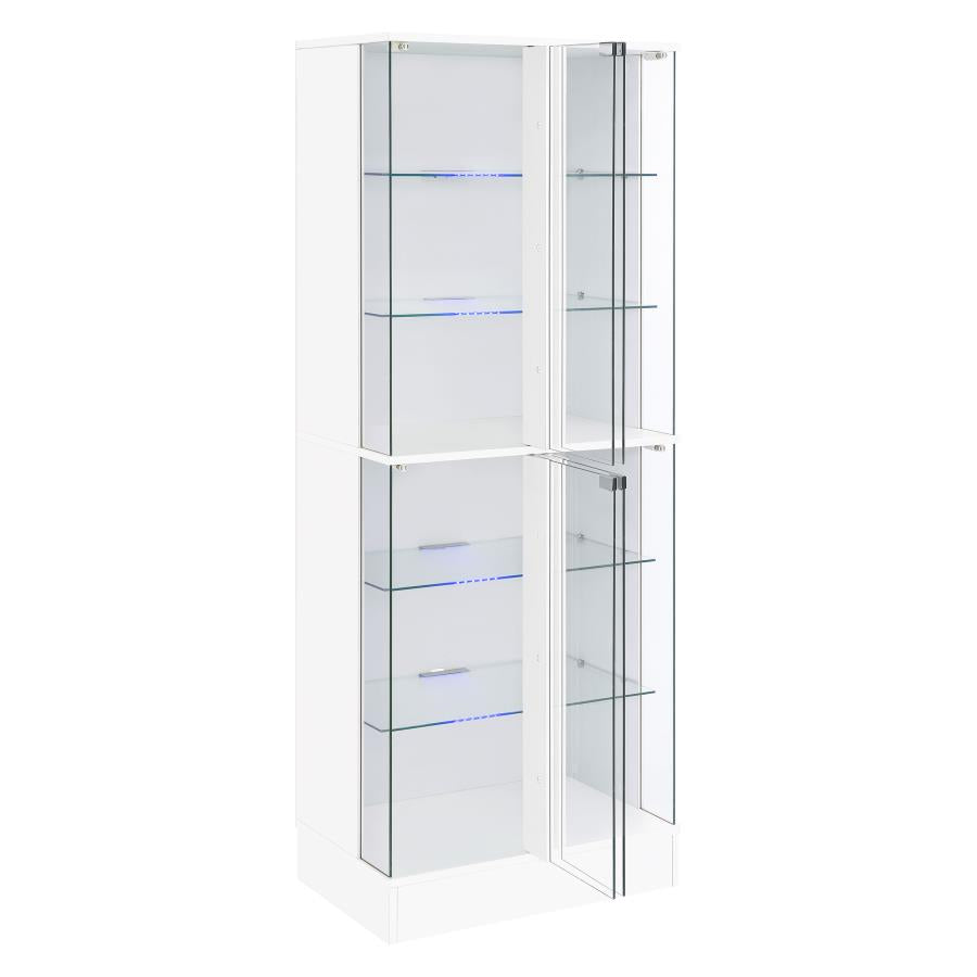 Cabra 4-door LED Curio Display Cabinet White High Gloss-zoom-5