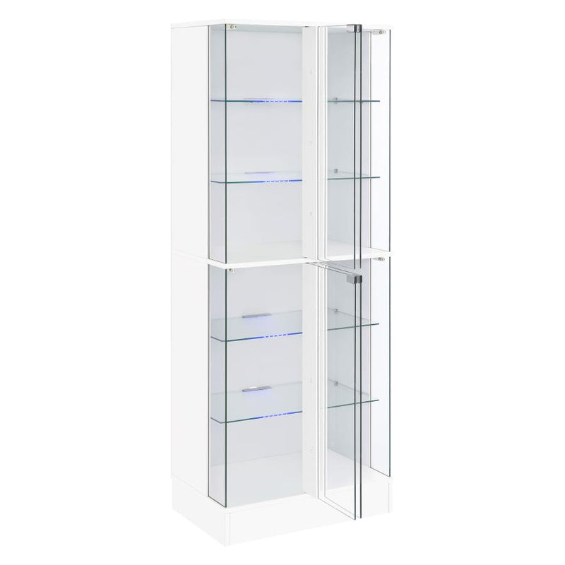 Cabra 4-door LED Curio Display Cabinet White High Gloss-zoom-
