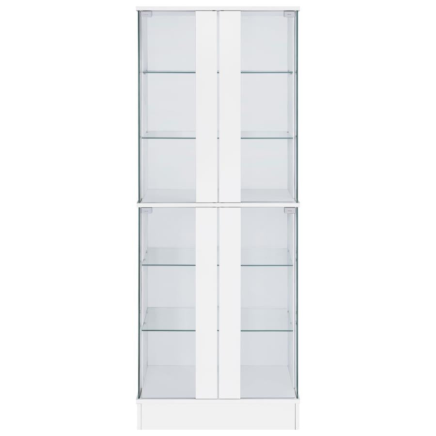 Cabra 4-door LED Curio Display Cabinet White High Gloss-zoom-6