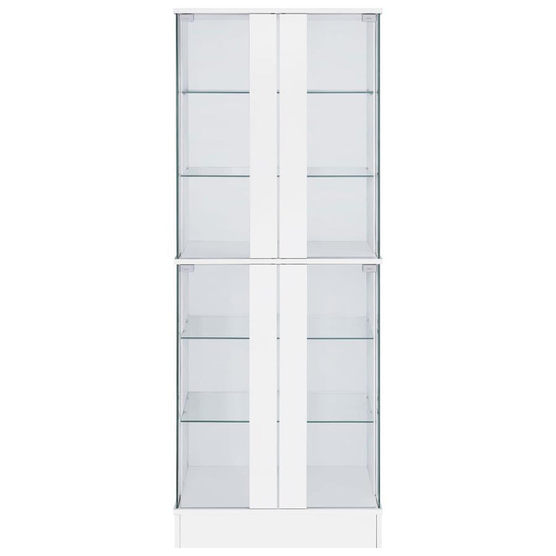Cabra 4-door LED Curio Display Cabinet White High Gloss-zoom-