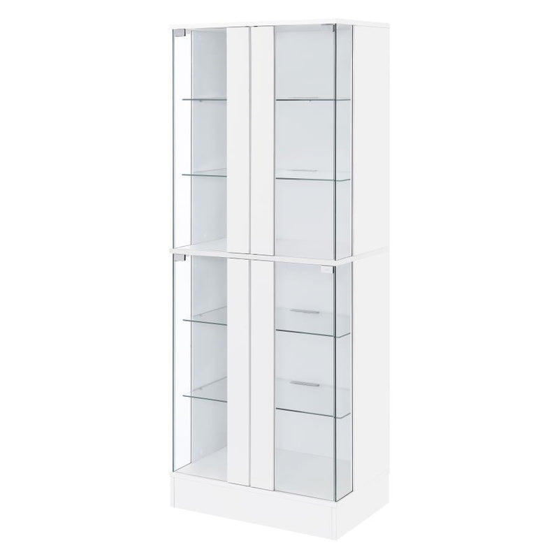 Cabra 4-door LED Curio Display Cabinet White High Gloss-zoom-