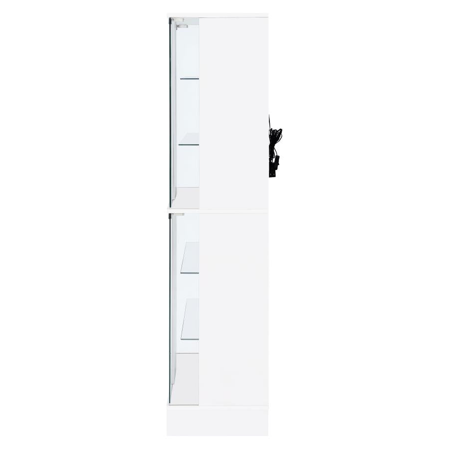 Cabra 4-door LED Curio Display Cabinet White High Gloss-8