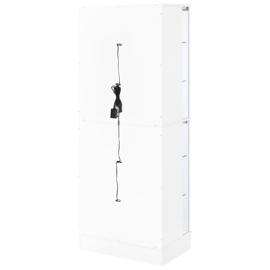 Cabra 4-door LED Curio Display Cabinet White High Gloss-11