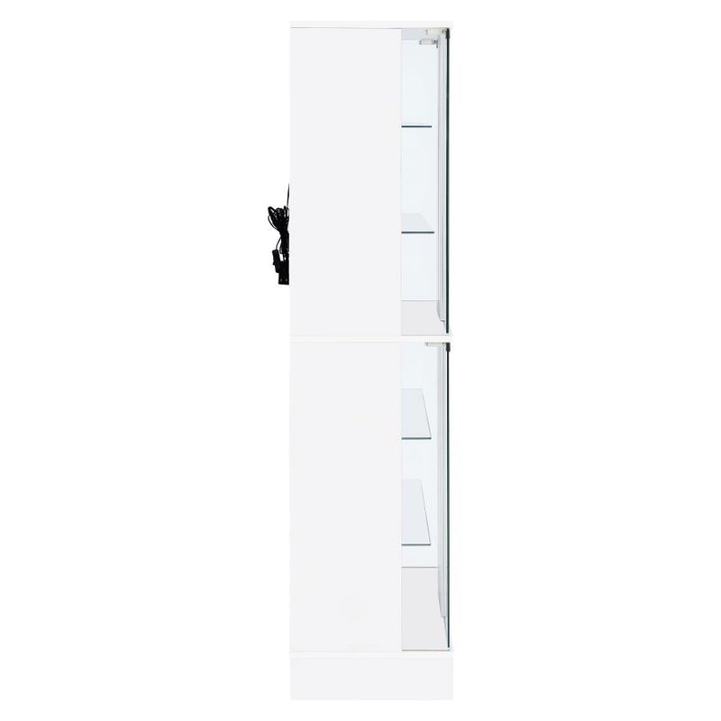 Cabra 4-door LED Curio Display Cabinet White High Gloss-zoom-