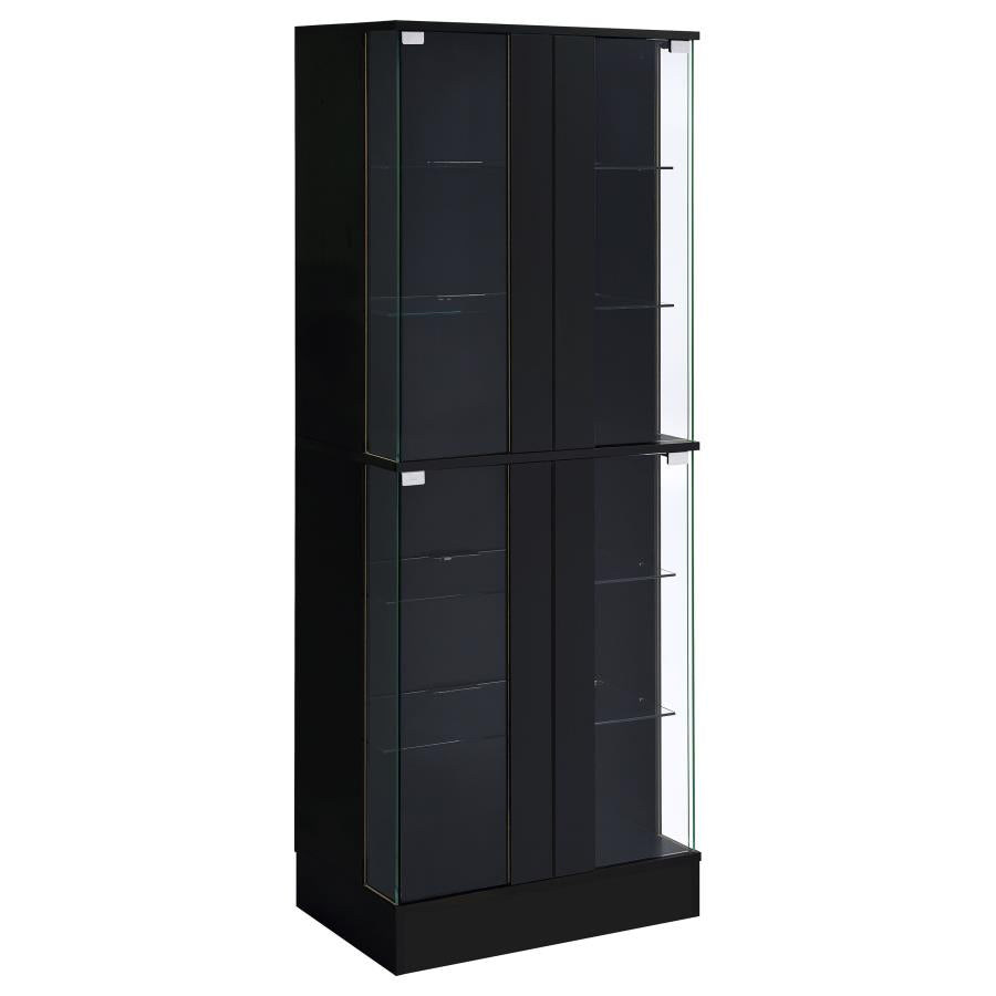 Cabra 4-door LED Curio Display Cabinet Black High Gloss-1