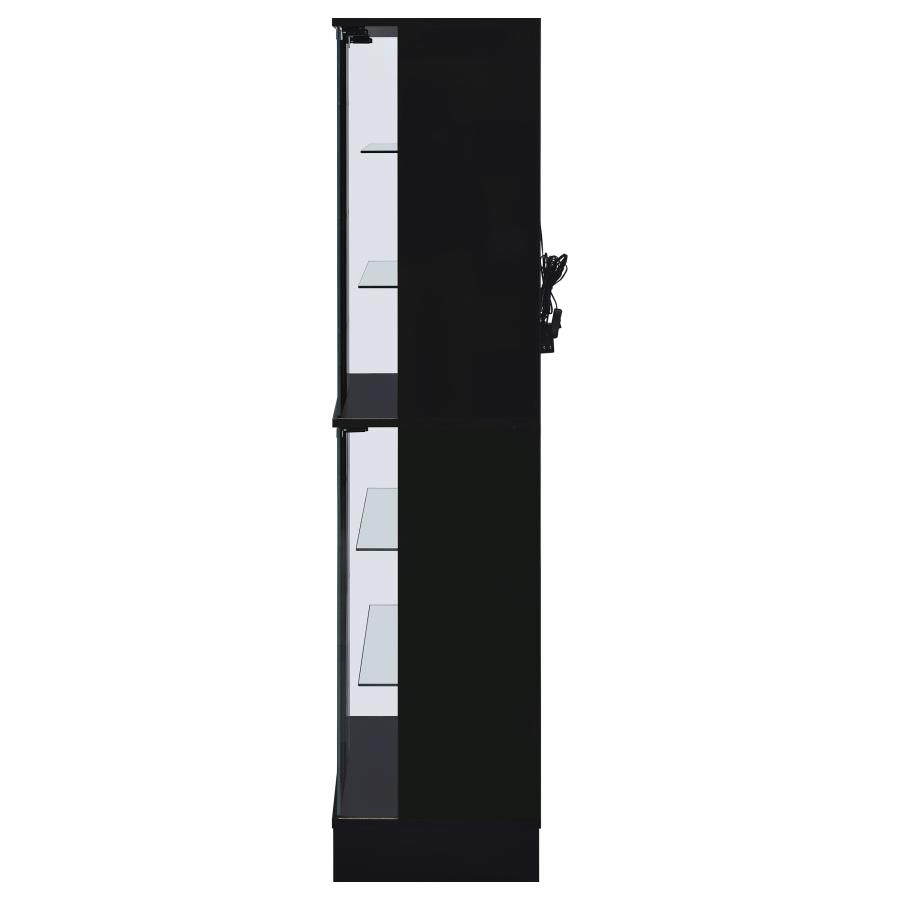 Cabra 4-door LED Curio Display Cabinet Black High Gloss-8