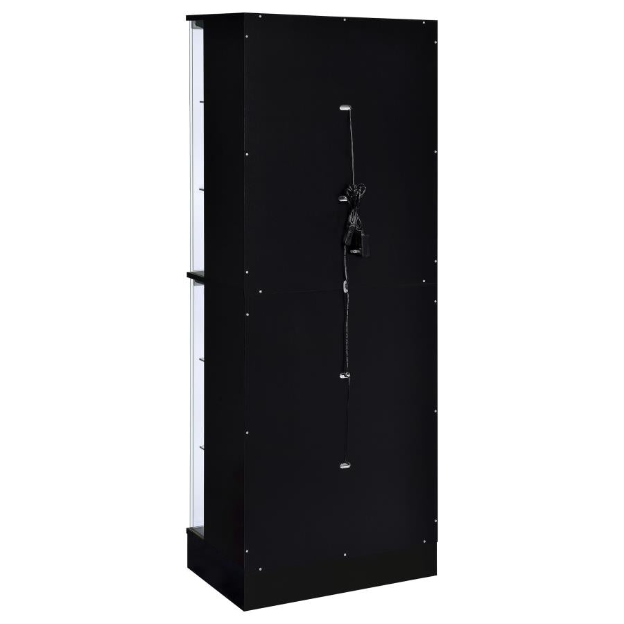 Cabra 4-door LED Curio Display Cabinet Black High Gloss-9
