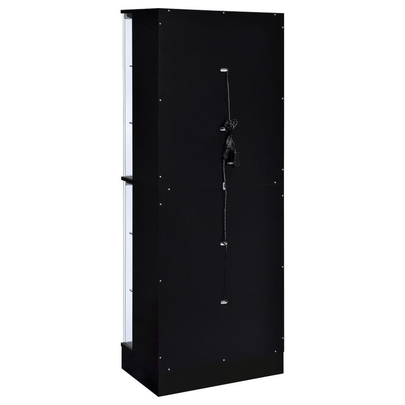 Cabra 4-door LED Curio Display Cabinet Black High Gloss-zoom-