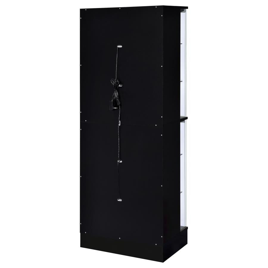 Cabra 4-door LED Curio Display Cabinet Black High Gloss-11
