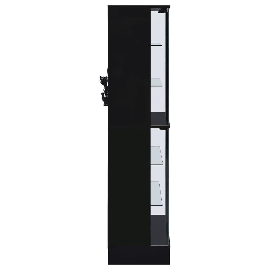 Cabra 4-door LED Curio Display Cabinet Black High Gloss-zoom-12